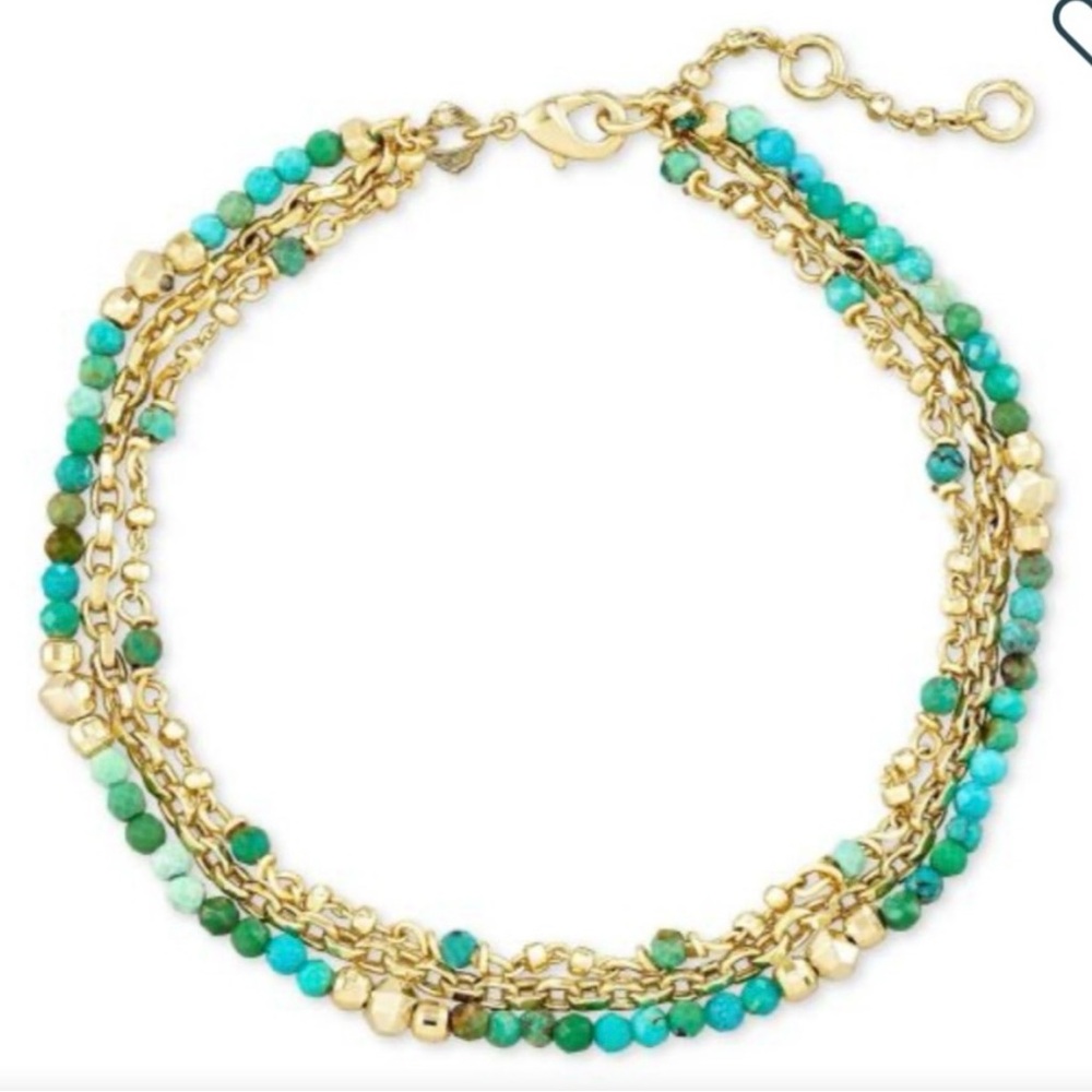 Kendra Scott Turquoise and Gold Bead Bracelet